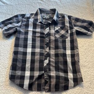 Vintage Boys Zoo York Charcoal and Slate Checkered Shirt